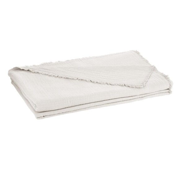 Nate Home by Nate Berkus Matelasse Blanket with Fringe, Natural - Picture 2 of 6